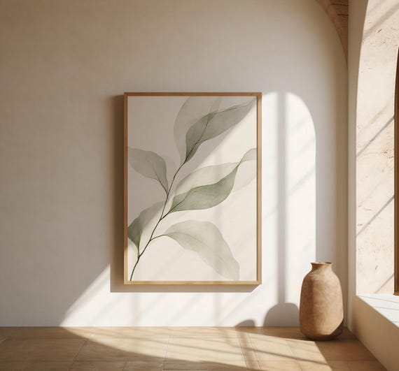 Olive Botanical Leaf – Elegant Translucent Art Poster