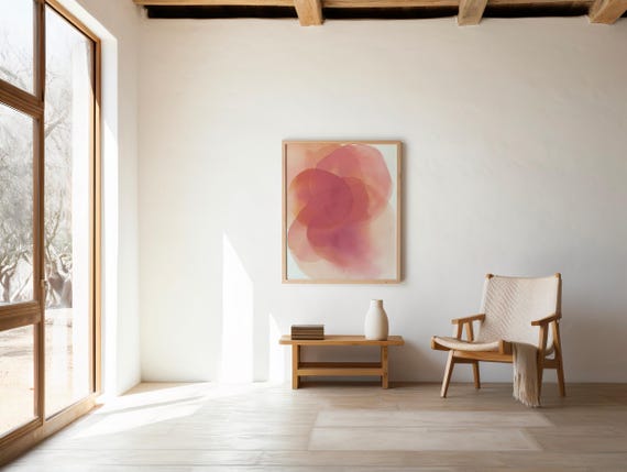 Minimalist Pink Abstract Art Printable Wall Art (Digital Download)