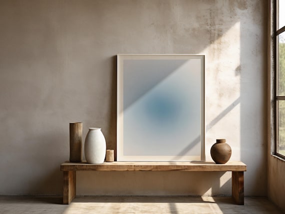 Fine Art Poster: Soft Blue Gradient Print · Minimal Modern Abstract Poster (Unframed)