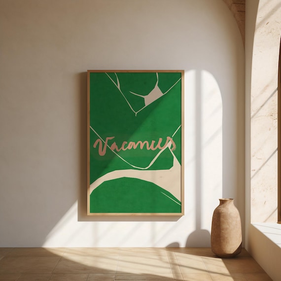 Matisse Inspired French Art Print: Green & Pink Abstract Giclée