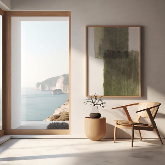 Green Abstract Texture Art Print · Minimalist Organic Modern Wall Art (Digital Download)