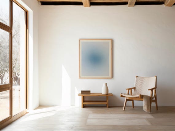 Digital Download: Soft Blue Gradient Abstract | Minimal Modern Wall Art | Calming Contemporary