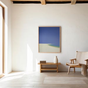 Minimalist Beach Landscape Art Print: Serene Coastal Decor (Digital Download