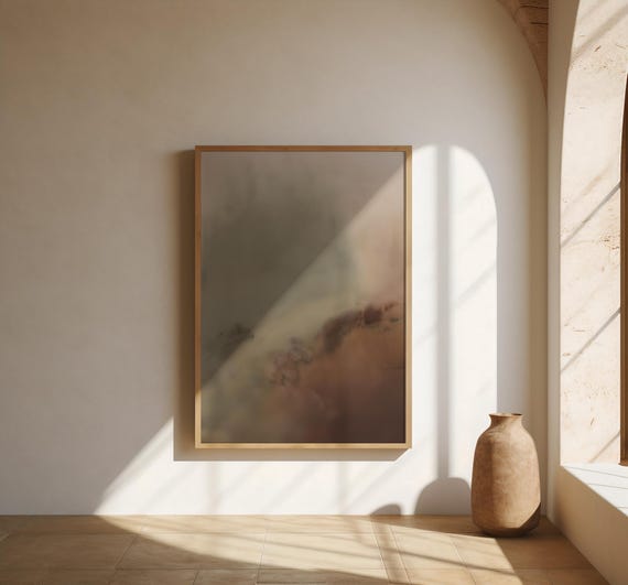 Soft Neutral Abstract with Warm Earth Tones – Fine Art Poster