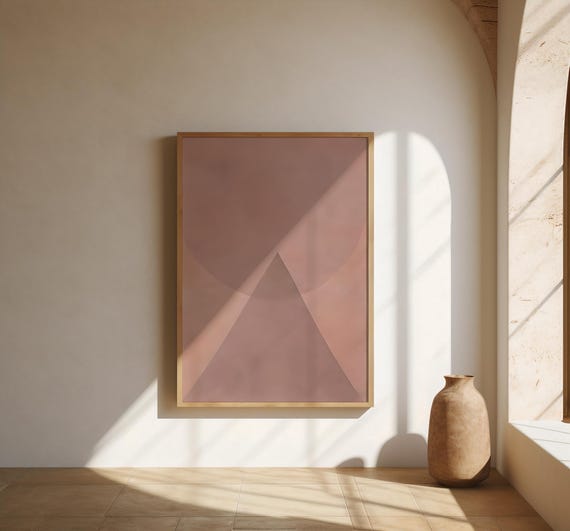 Blush Abstract Wall Art | Minimalist Geometric Decor | Fine Art Poster
