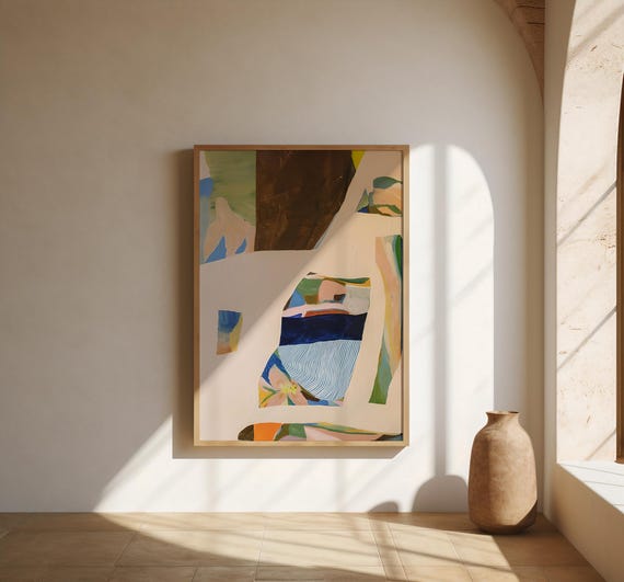 Abstract Color Block Wall Art | Modern Organic Shapes | Fine Art Poster (Frame not included)