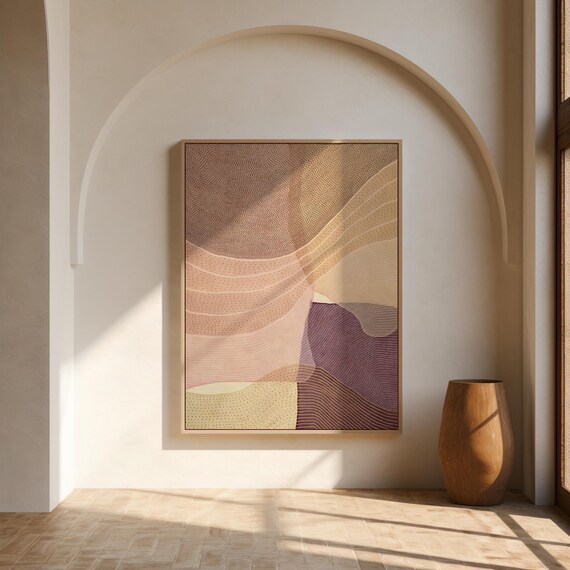 Abstract Line Art Print: Earthy Neutral Tones, Modern Minimalist Poster (Unframed)