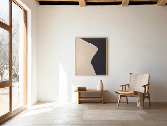 Digital Download: Minimalist Neutral Abstract Printable Wall Art
