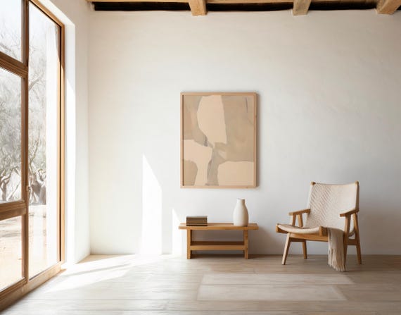 Neutral Abstract Printable Wall Art | Modern Scandinavian Decor | Digital Download