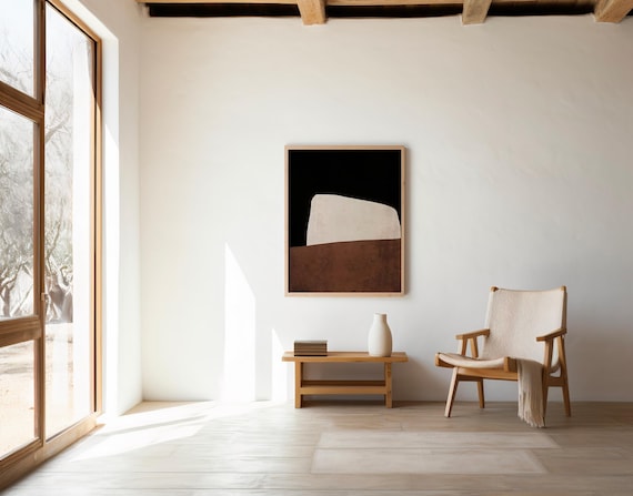 Abstract Earth Tone Wall Art | Minimalist Geometric Digital Download