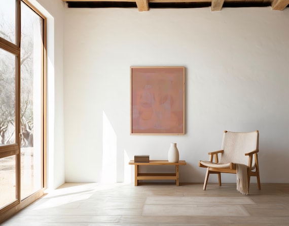 Warm Peach Abstract Wall Art – Digital Download