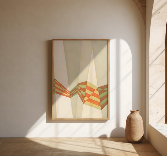 Abstract Geometric Fine Art Poster, Modern Neutral Wall Art, Minimalist Earthy Decor – Fine Art Poster