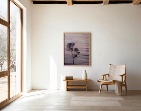 Purple Floral Wall Art | Moody Botanical Printable | Digital Download