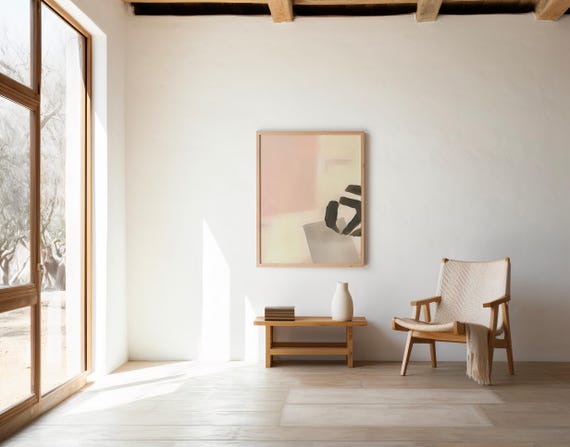 Neutral Abstract Brushstroke Wall Art – Fine Art Poster