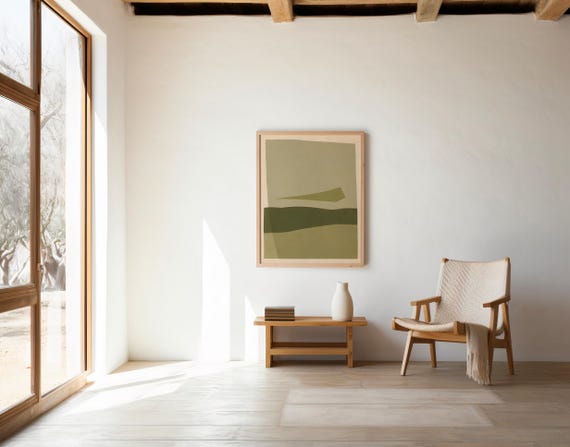 Tan and Olive Wall Art | Abstract Landscape Horizon – Printable | Instant Download