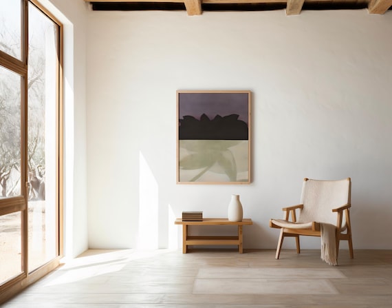 Moody Plum Abstract Silhouette Wall Art | Digital Download