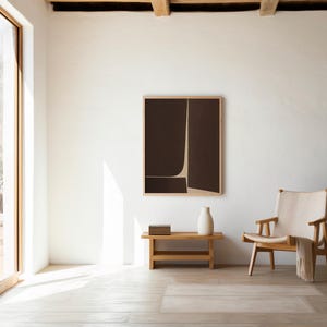 Descarga digital: Impresión artística abstracta minimalista moderna en marrón / Arte mural neutro / Póster imprimible contemporáneo