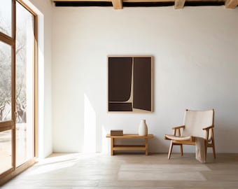 Digital Download: Modern Minimalist Brown Abstract Art Print | Neutral Wall Art | Contemporary Printable Poster