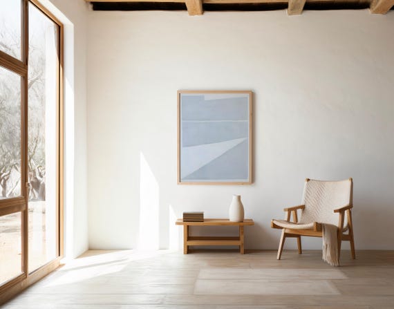 Soft Blue Minimalist Abstract Wall Art | Digital Download