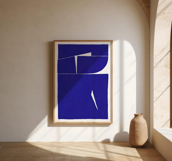 Blue Abstract Wall Art | Modern Minimal Statement Decor | Fine Art Poster