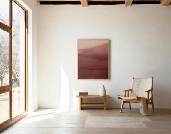 Muted Blush Abstract Landscape Wall Art – Digital Download