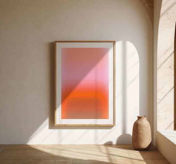 Pink and Orange Gradient Abstract Wall Art | Fine Art Poster