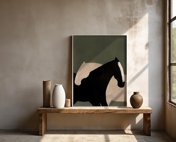 Abstract Horse Silhouette Wall Art | Framed Poster