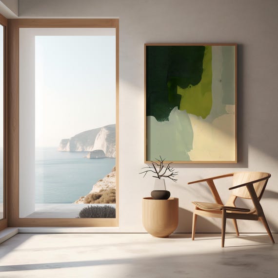 Green Abstract Art Print • Modern Minimalist Decor (Digital Download)