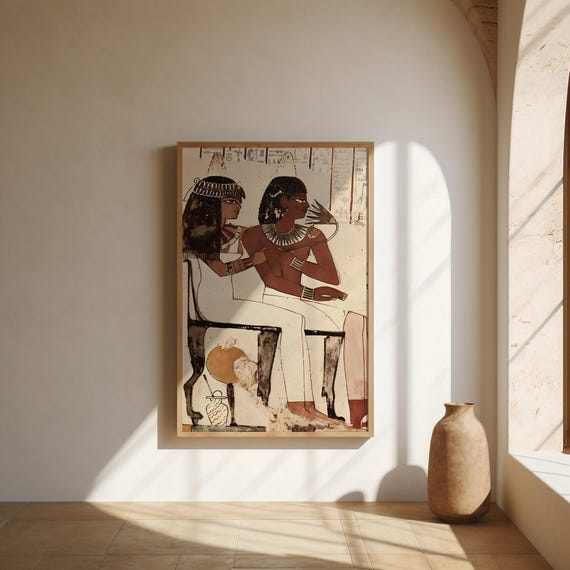 Ancient Egyptian Couple Portrait | Vintage Wall Art | Digital Download | Historical Home Decor Print