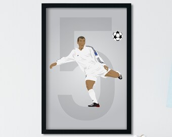 Poster Géant ZZ Zinedine Zidane Et Michael Owen - Real Madrid - Vintage Foot Zizou