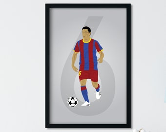 Xavi Barcelona, Xavier Hernández, Soccer Poster, Spain Spanish, La Liga, Barça Leo Messi, Football Print, Football Gift, Football Poster