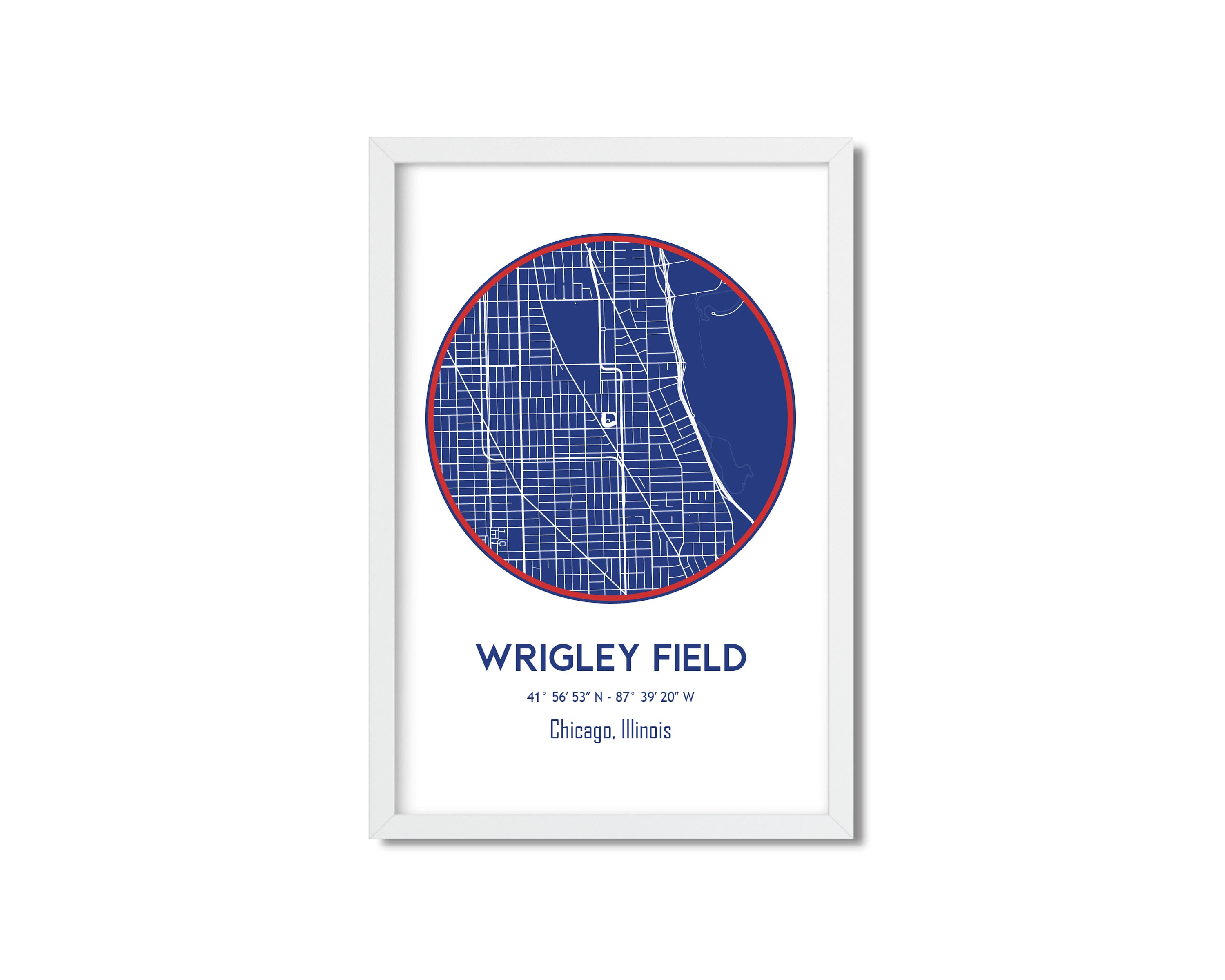 Chicago Cubs Wrigley Field Map Cubs Baseball Chicago Cubs Etsy