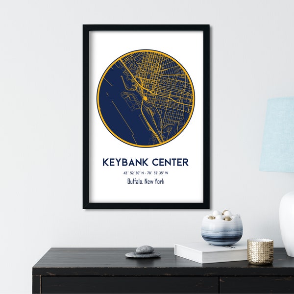 KeyBank Center, Buffalo Sabres, New York Hockey, Sabres Hockey Map, Coordinates Print, Location Print, NHL Stadium Map, Sabres Memorable