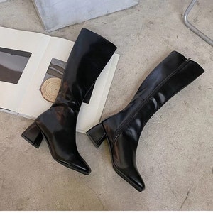 70's Knee High Boots - Black