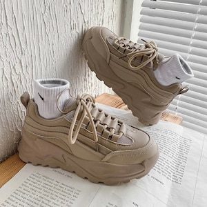 Chunky Sneakers Beige - Etsy