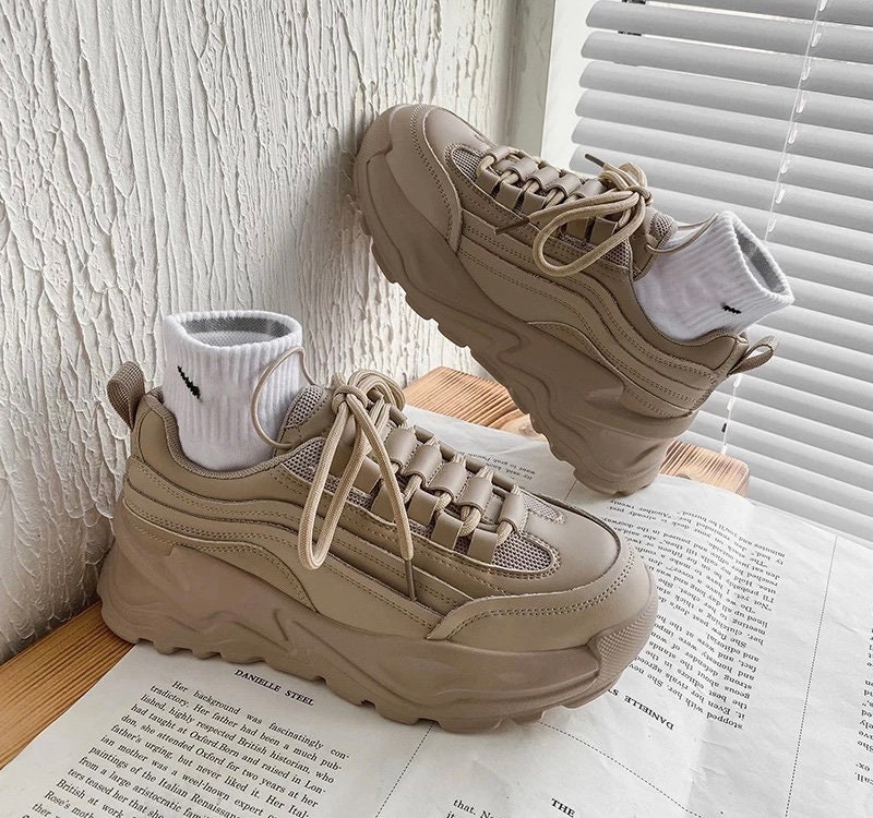 Chunky Sneakers Beige - Etsy