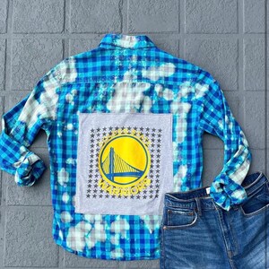 Golden State Warriors Acid Wash Flannel Shirt | Golden State Warriors Apparel | Warriors Basketball Top