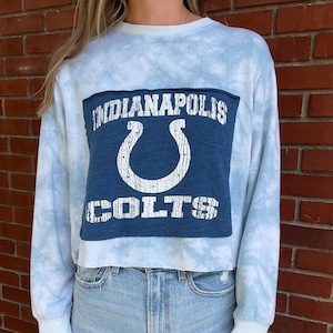 Indianapolis Colts Tie-Dye Sweatshirt | Women&#39;s Colts Cropped Sweatshirt | Colts Apparel | Colts Gear