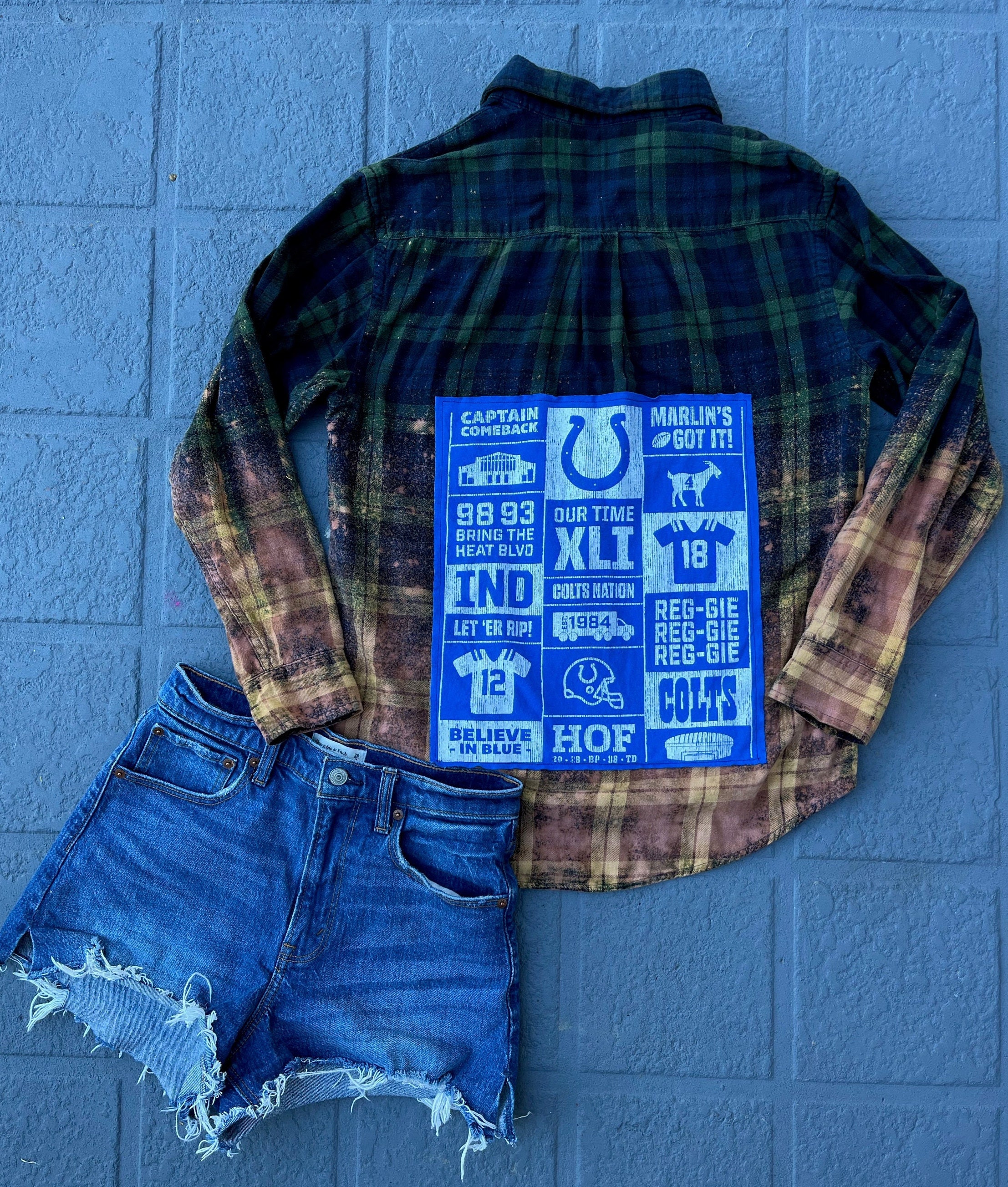 Indianapolis Colts Dip Dye Flannel 