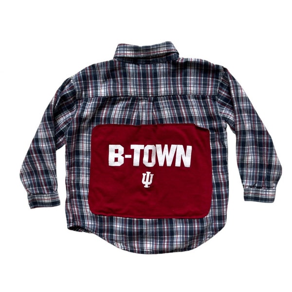 Toddler Indiana University Btown Flannel Shirt | Kids Indiana Hoosiers Apparel | Toddler Indiana Shirt | Kids Collegiate Apparel