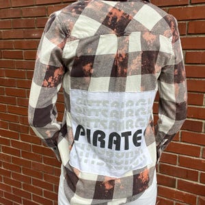 Pittsburgh Pirates Acid Wash Flannel | Pirates Baseball Shirt | Custom MLB Flannel | Women&#39;s Pirates Shirt