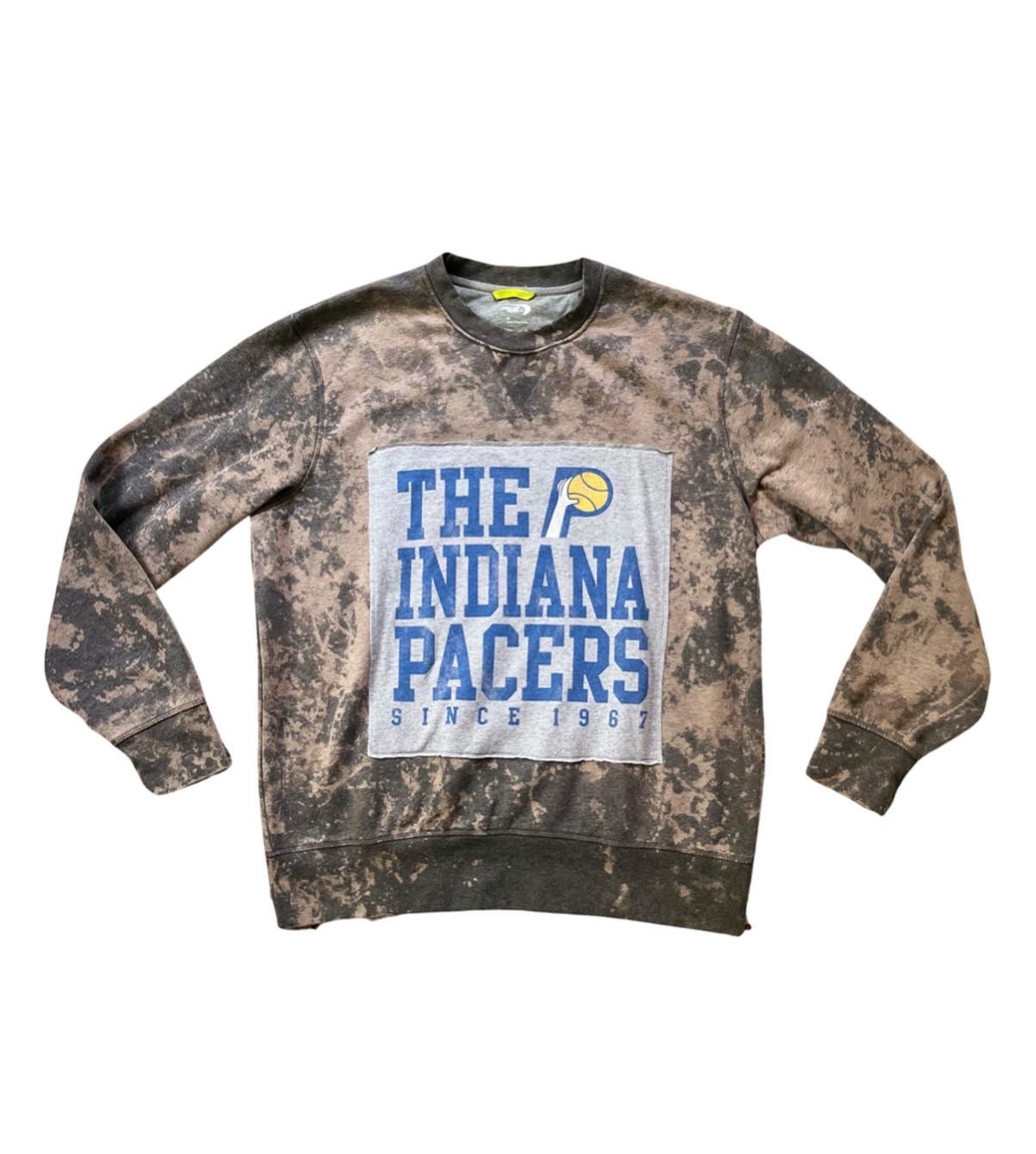 INDIANA PACERS Womens Sweatshirt Size Large Cross Front Roll Sleeve Cowl  Neck
