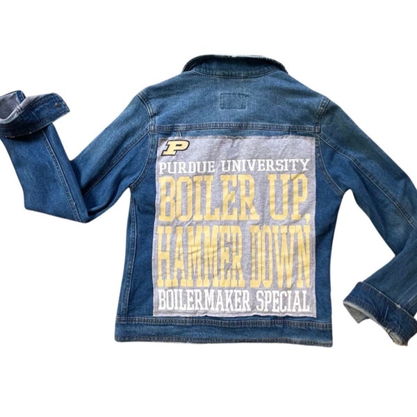 Chaqueta Purdue Demin para mujer / Chaqueta Purdue Jean / Ropa de la Universidad de Purdue / Chaqueta Purdue personalizada