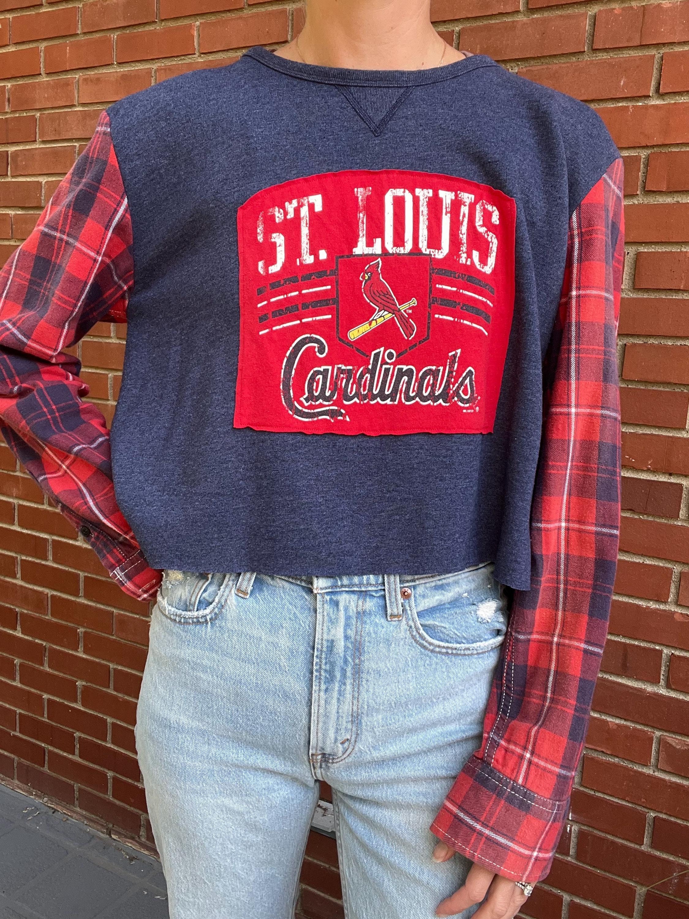 Sweat-shirt court avec manches en flanelle des Cardinals de Saint