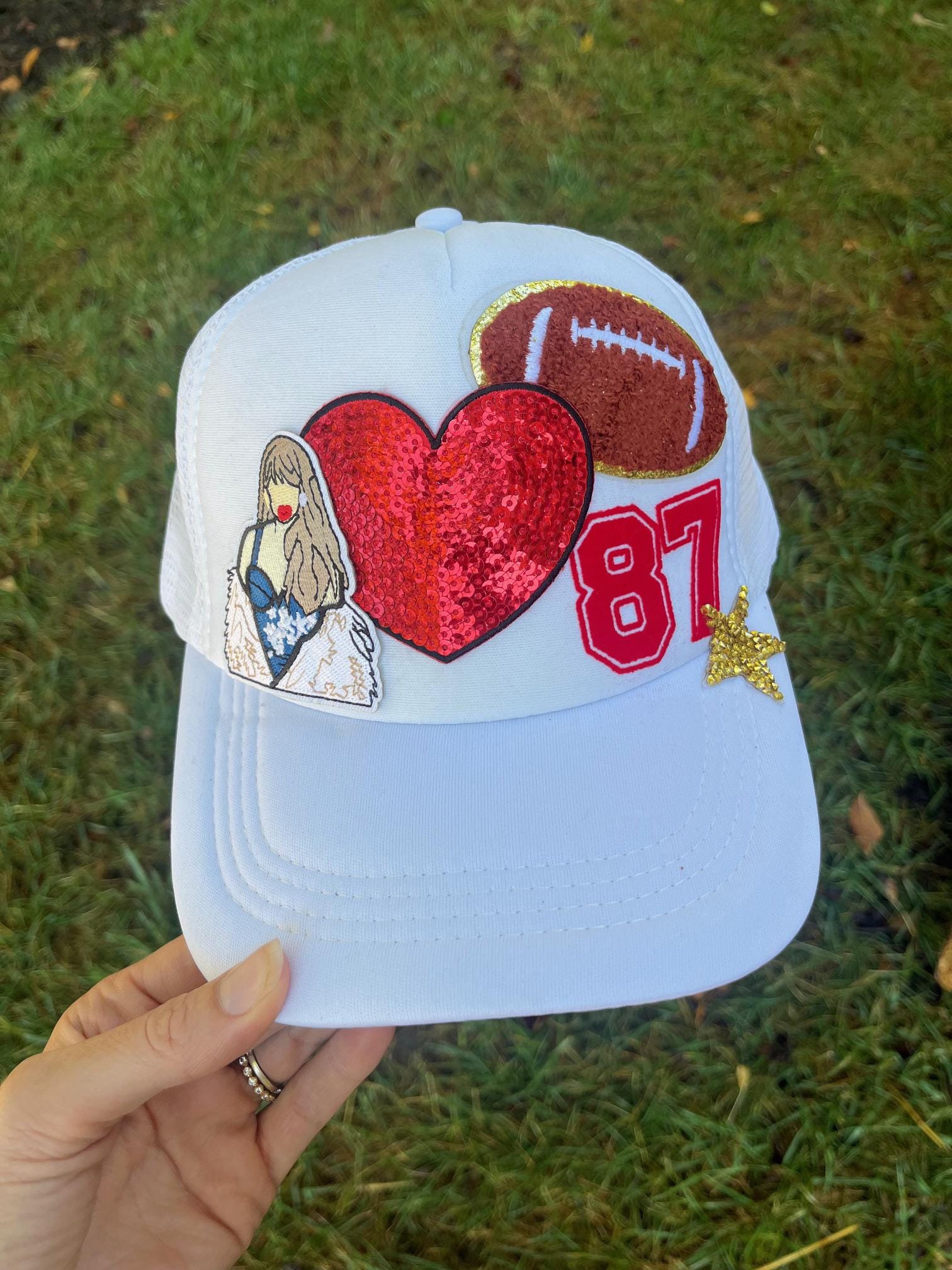 Custom Taylor Swift Travis Kelce hat Donna Kelce Rocks Custom Chiefs Hat, Fans Point Out Taylor  main image 3