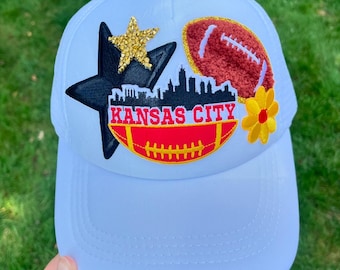 Kansas City Chiefs Inspired Trucker Hat | Adult Kansas City Chiefs Hat | Kansas City Chiefs Football Accessories | Custom Kansas City Hat