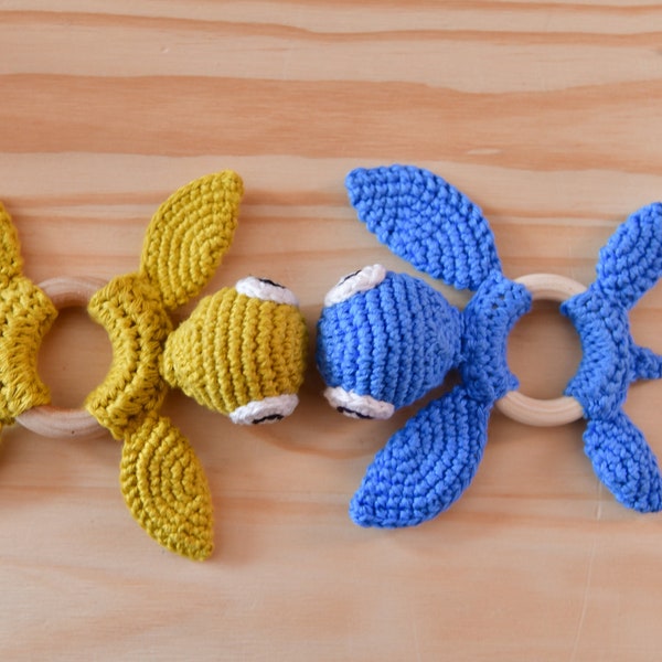 Crochet PATTERN turtle rattle,crochet baby rattle ,crochet toy for baby mobile ,teething toy tutorial,crochet pattern amigurumi PDF