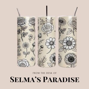 Flower Design 20oz Stainless Steel Tumblers - Personalized Sublimation Print, Custom Tumblers for Gifts & Occasions