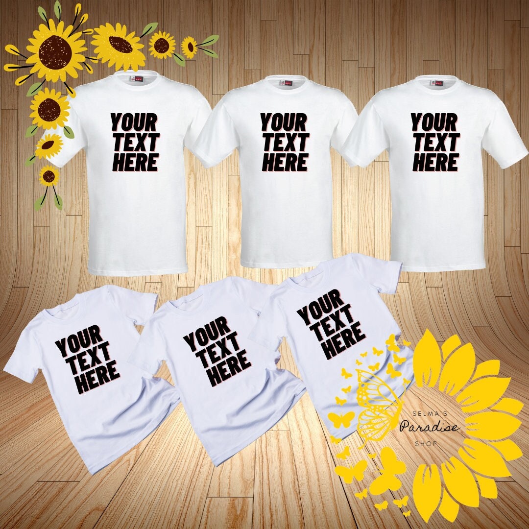 Family Custom T-shirts, Add Your Own Text, Custom Unisex T-shirst for ...