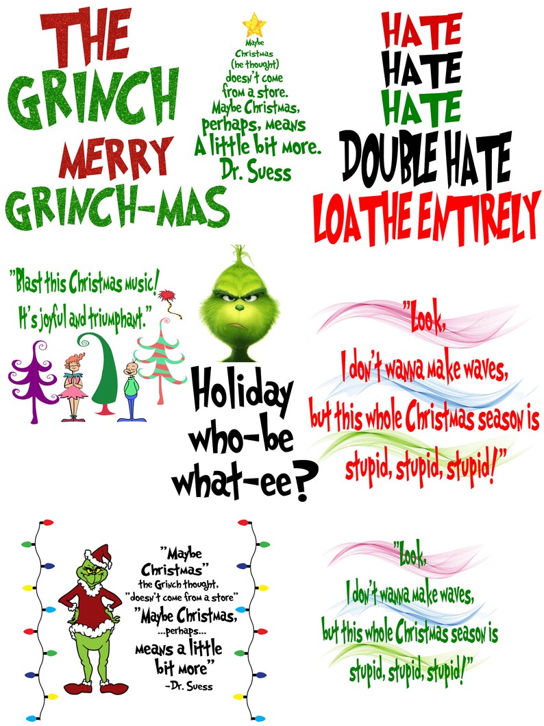 The Grinch Quotes SVG PNG Christmas Designs digital Download Etsy 